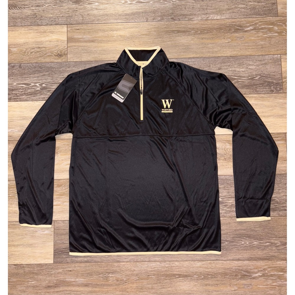 NWT Men's Large Wofford Colosseum Quarter Zip Pullover - Black
